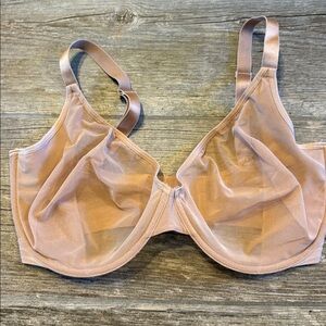 Negative Bra Womens 34G Beige Sieve Sheer Demi Underwire Unlined Hook Eye